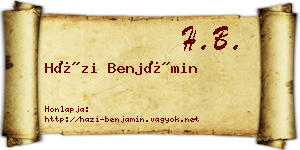 Házi Benjámin névjegykártya