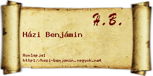Házi Benjámin névjegykártya